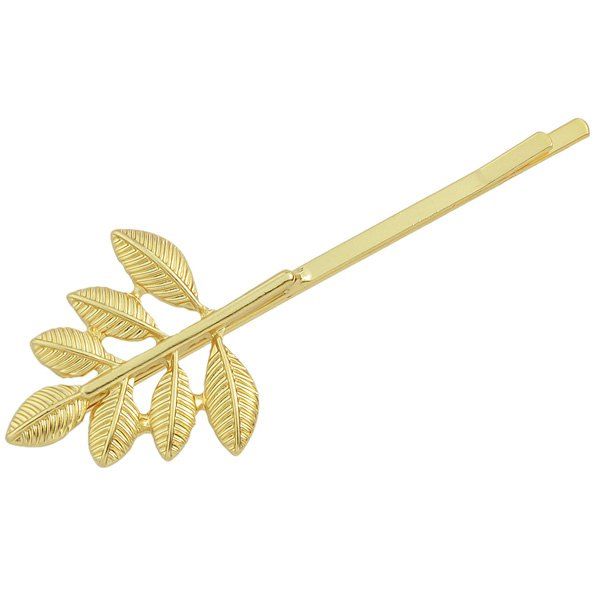 

Alloy Emboss Leaf Bud Hairpin, Golden