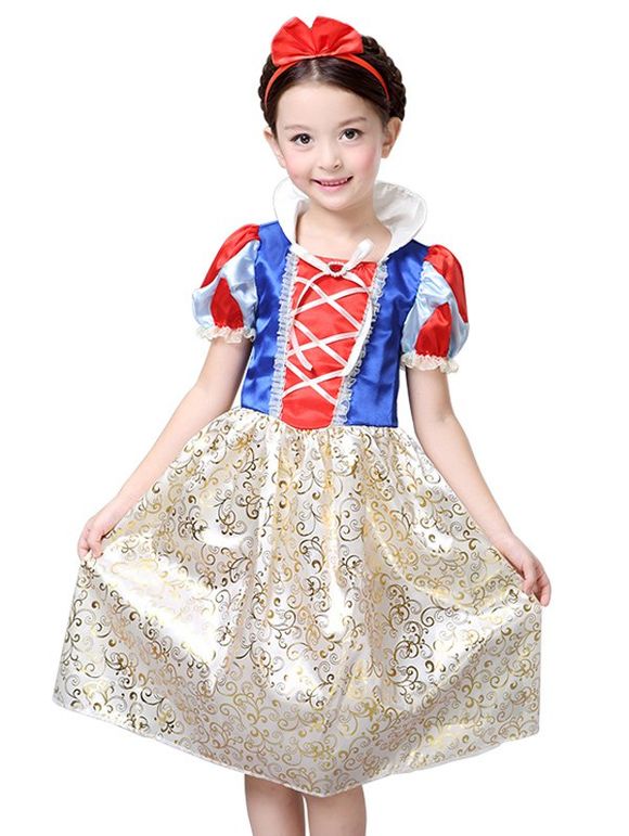 Robe Cosplay Princesse Enfants Midi Halloween Noël - multicolore 140