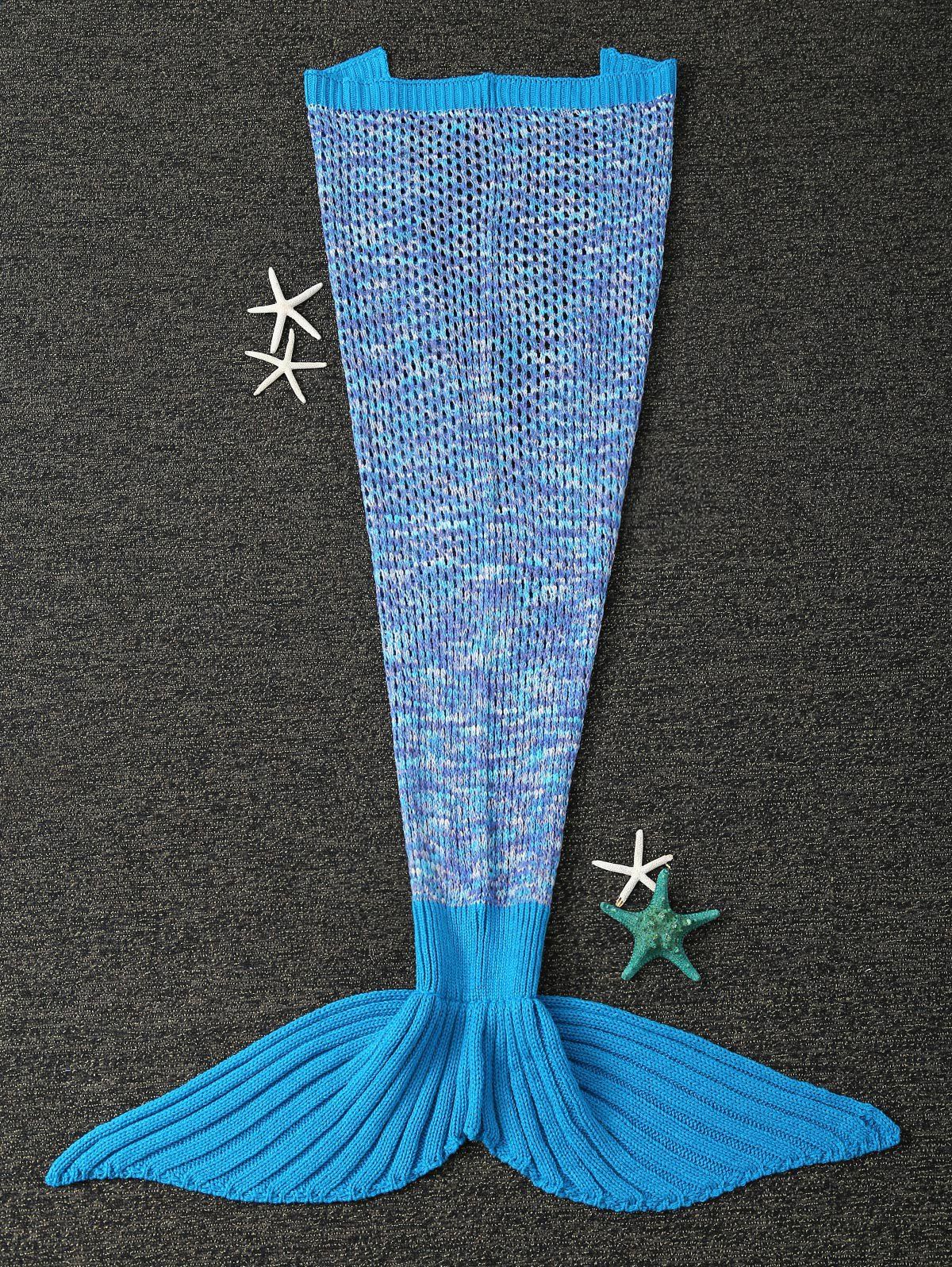 

Good Quality Comfortable Kintted Kids Mermaid Tail Blanket, Blue