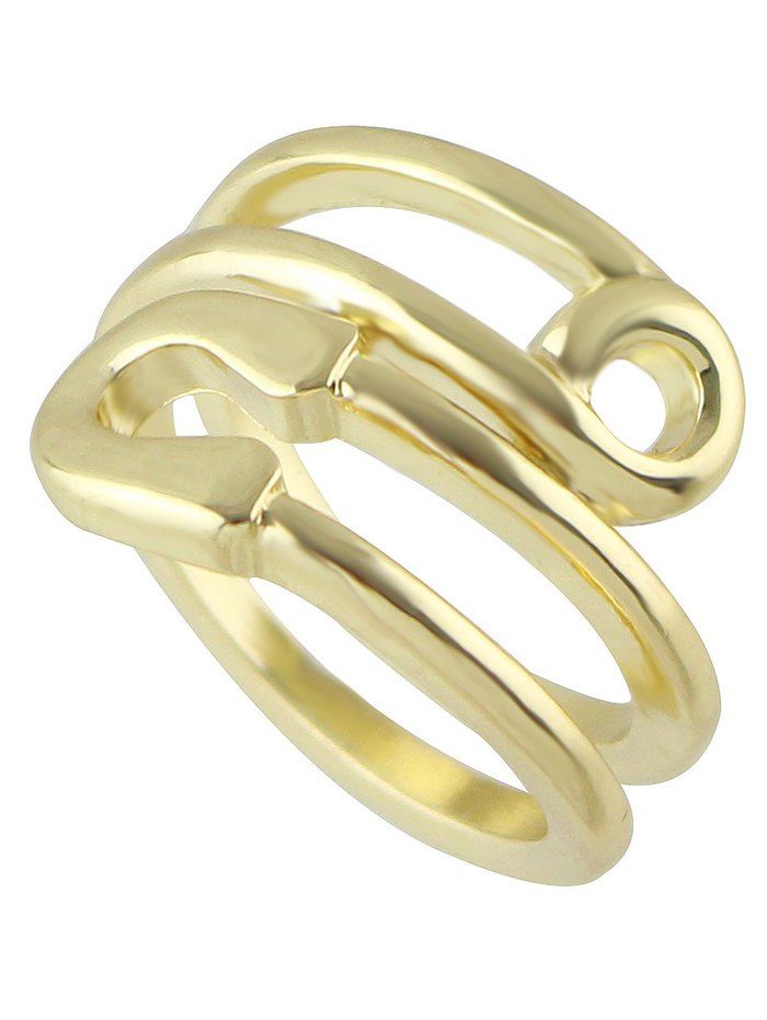 

Hollowed Safety Pin Ring, Golden