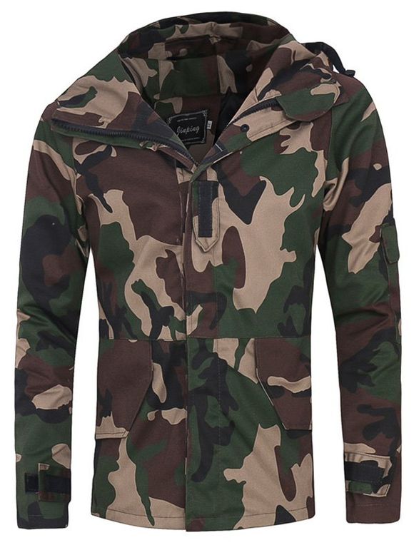 Raglan à capuche Zip couvert Camo Jacket - Camouflage S