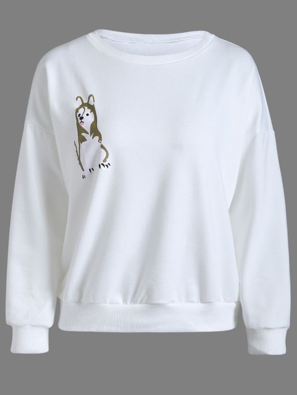 Animal Print Sweatshirt - Blanc M