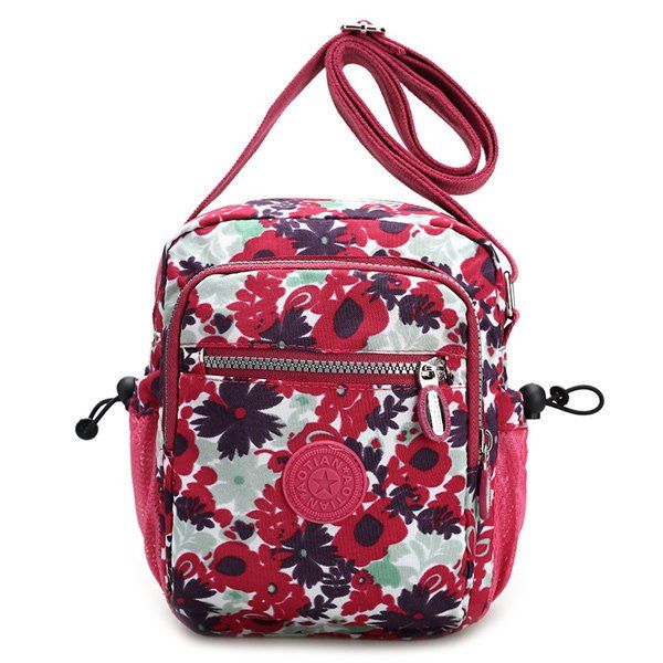 [41% OFF] 2020 Zipper Colour Spliced Floral Print Crossbody Bag In ROSE ...