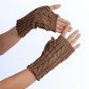 Gants d'hiver Crochet de chanvre Fleurs en tricot Mitaines - Kaki 