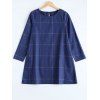 Lâches A-ligne de robe de tartan - Bleu Violet L