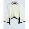 Bowknot Embellished de Bell Sleeve Sweater - Blanc ONE SIZE(FIT SIZE XS TO M)
