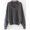 Pull Choker à Manches Zippées - Gris ONE SIZE