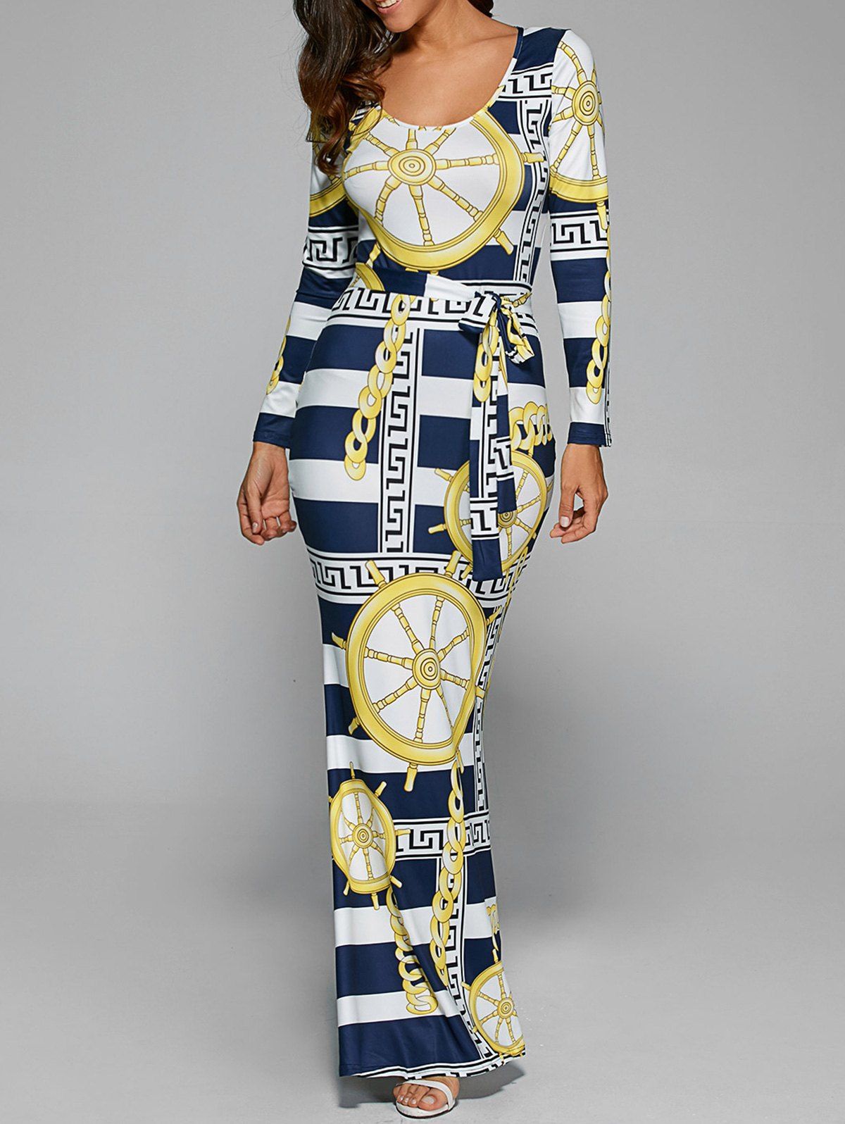 long sleeve fitted maxi dress