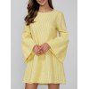 Loose-Fitting Plaid Robe manches cloche - Jaune S