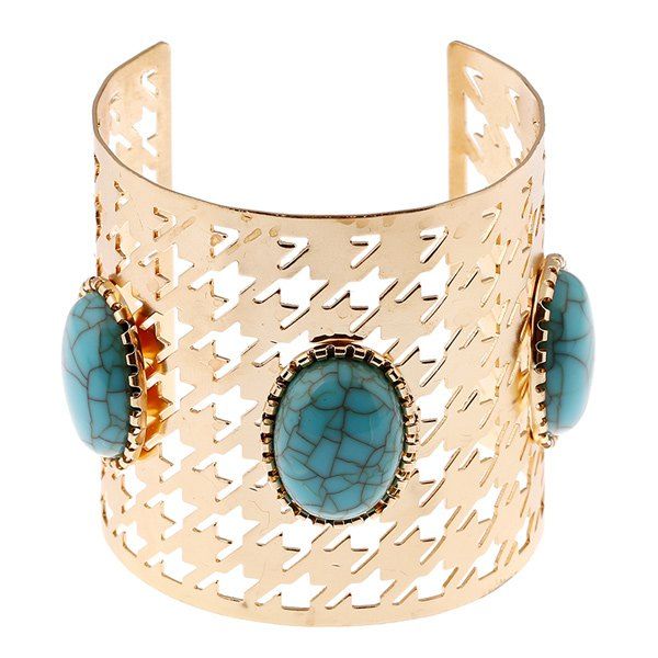 

Bohemian Oval Alloy Cuff Bracelet, Blue