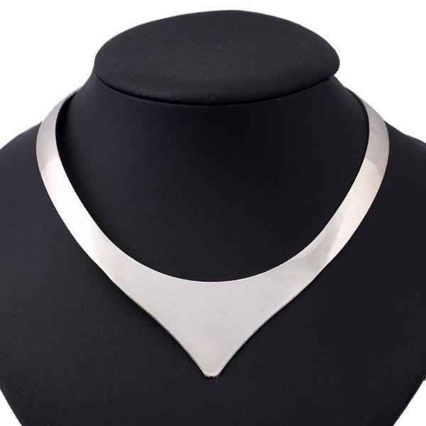 

Punk Geometric Alloy Necklace, Silver