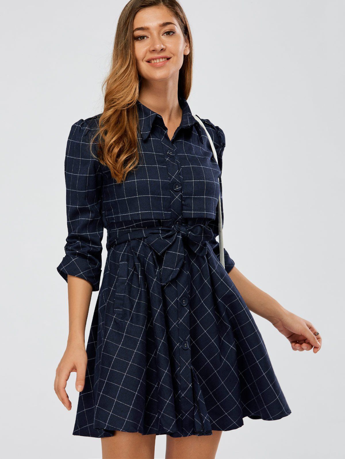 plaid shirt dress outfit