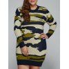 Plus Size Camo Imprimer Aménagée Sweater Dress - Kaki Léger XL
