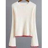 Pull en tricot élastique à manches trompettes - Blanc Cassé M