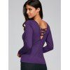 Cut Out manches longues T-shirt Fitting - Pourpre XL