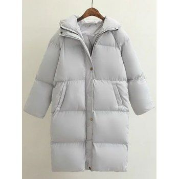 

Hooded Loose Down Coat, Gray