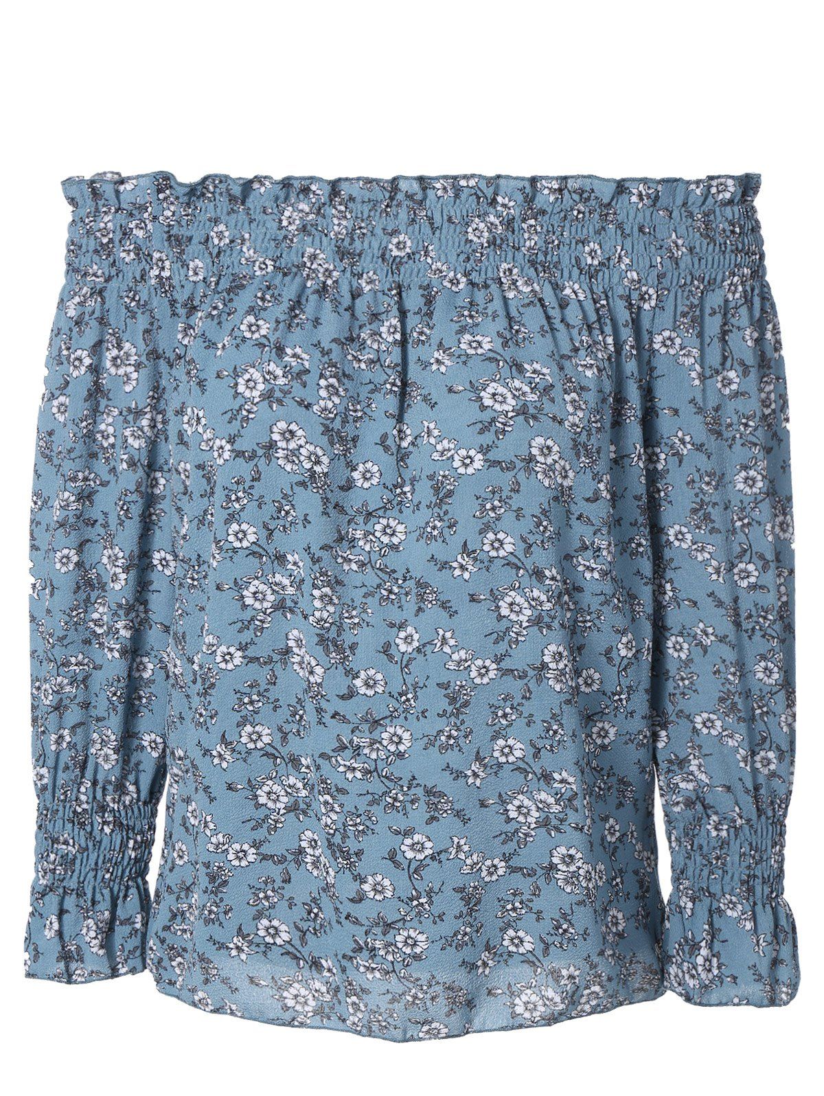 

Retro Tiny Floral Chiffon Blouse, Medium blue