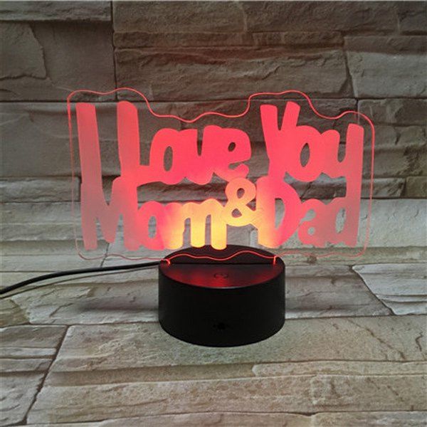 

Color Changing 3D Visual LED Letter Touching Night Light, Colorful