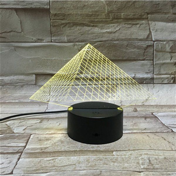 

Colorful 3D Visual LED Touching Pyramid Table Night Light