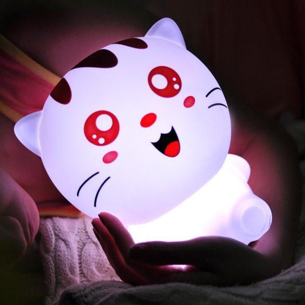 2018 Cartoon Lovely Cat Usb Rechargeable Colorful Remote Control Cartoon Lovely Cat Usb Rechargeable Colorful Remote Control Night Light White