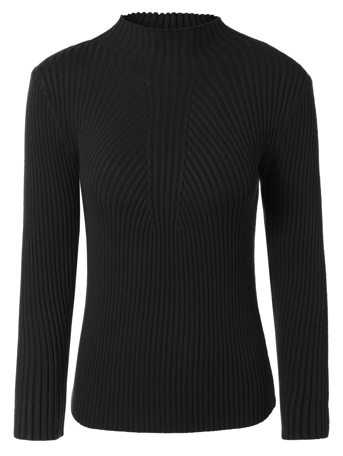 

Long Sleeve Pullover Slim Sweater, Black