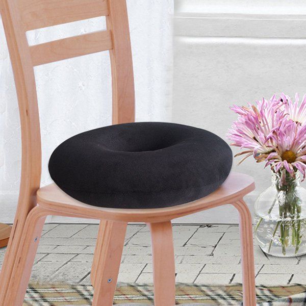 

Comfortable Donut Short Plush Memory Seat Cushion, Black