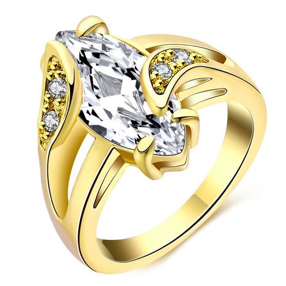 Oval artificielle Diamond Ring - d'or ONE-SIZE
