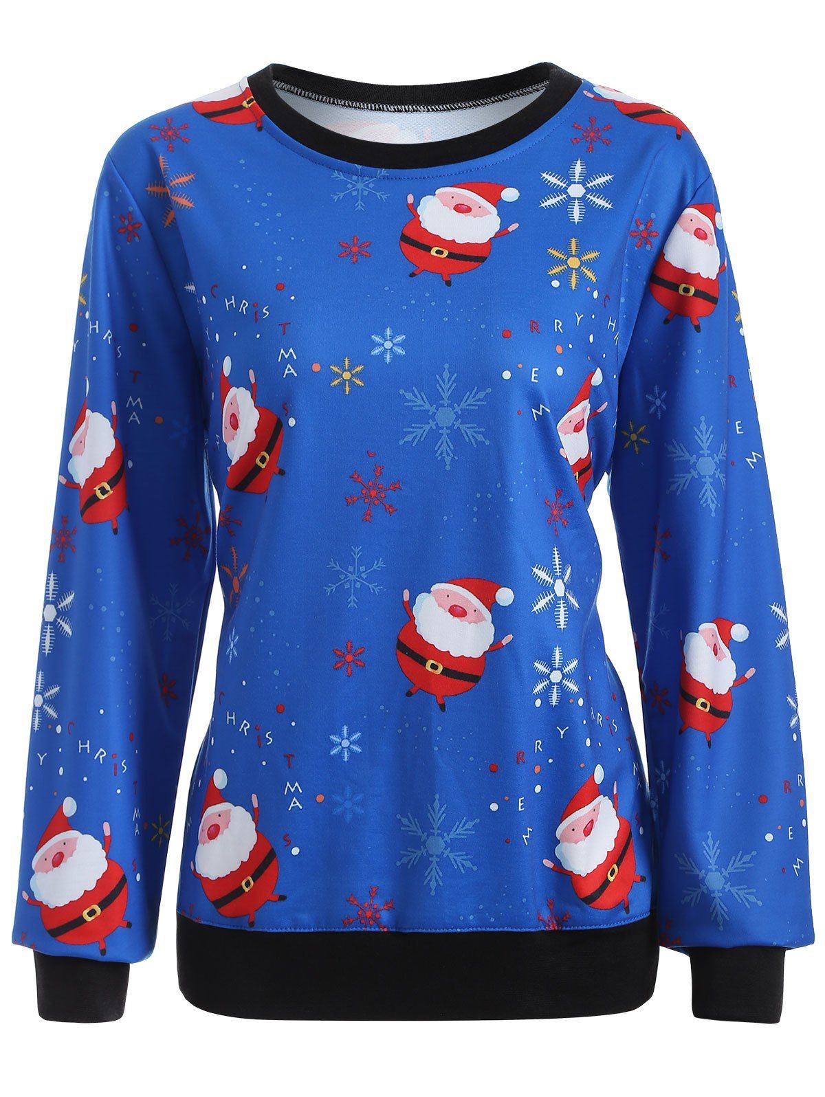 

Cew Neck Printed Sweatshirt, Blue