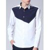 Single-breasted manches longues Color Block Shirt - Blanc S