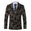 Manteau Camouflage Imprimé avec Simple Boutonnage à Col Revers - Vert Armée 4XL