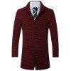 Single-breasted Lapel Houndstooth Manteau en laine - Rouge 2XL