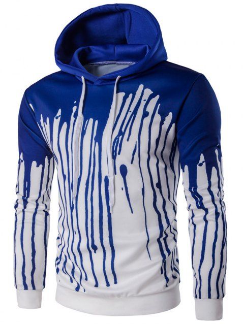 [41% OFF] 2019 Paint Splatter Pullover Hoodie In BLUE | DressLily
