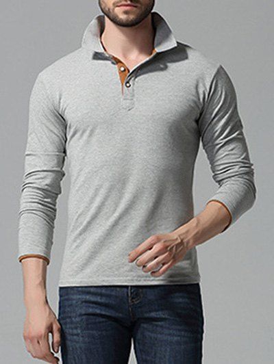 

Long Sleeve Button Up Shirt, Gray