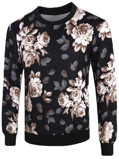 

Crew Neck Long Sleeve 3D Flowers Print Sweatshirt, Colormix