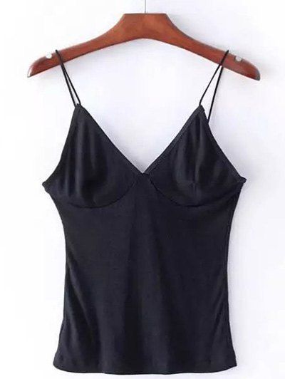 

Cami Stretchy Skinny Short Tank Top, Black