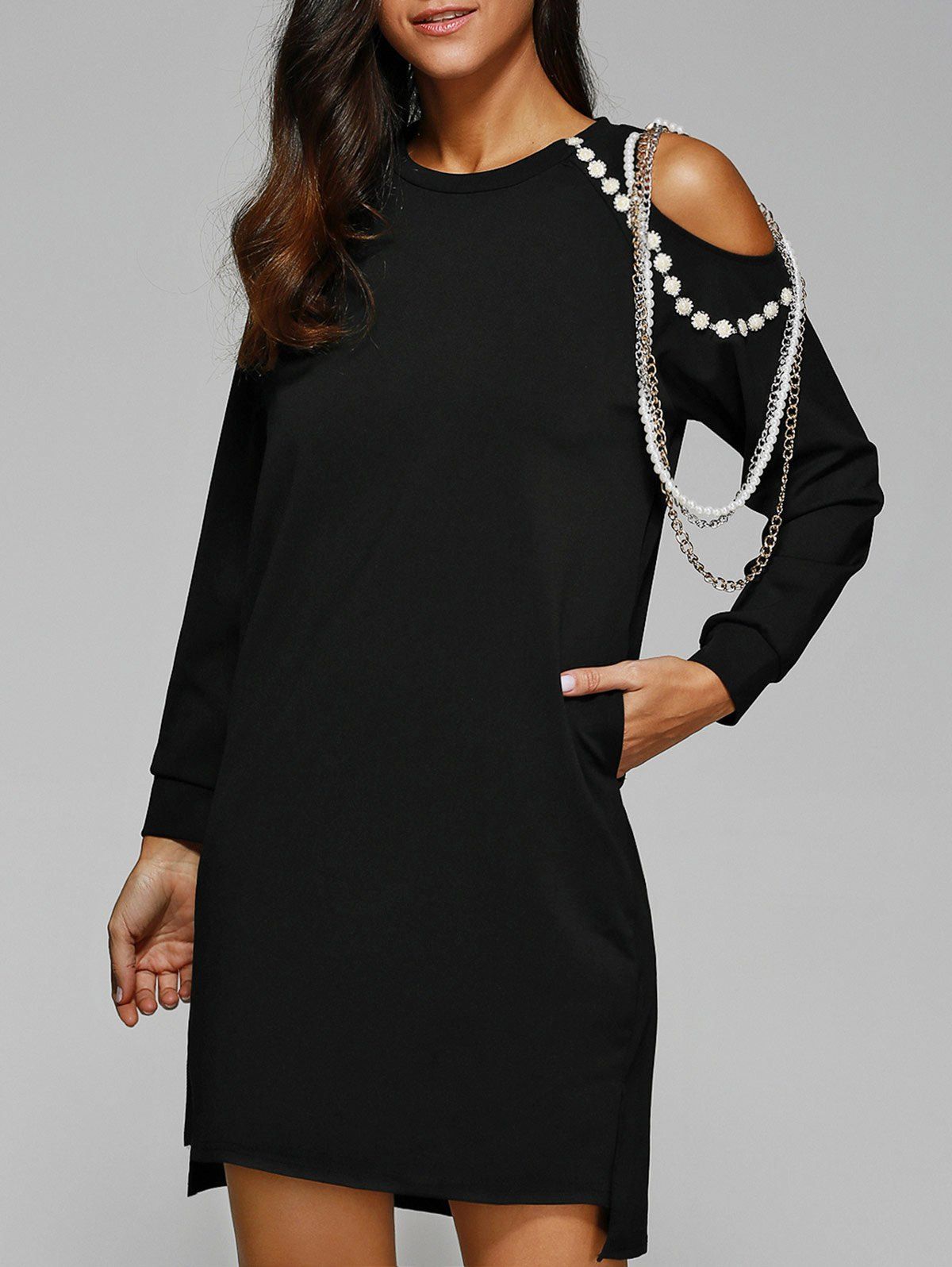 cold shoulder sweatshirt dress