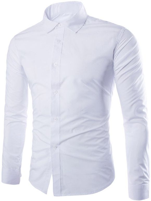 Chemise à manches longues à boutonnage - Blanc XL