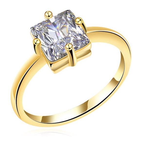Anneau de fiançailles en diamant de forme géométrique - d'or 7