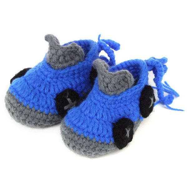 

Roadster Knit Baby Booties, Blue