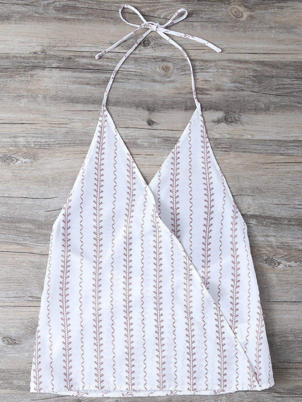 

Draped Front Halter Top, White