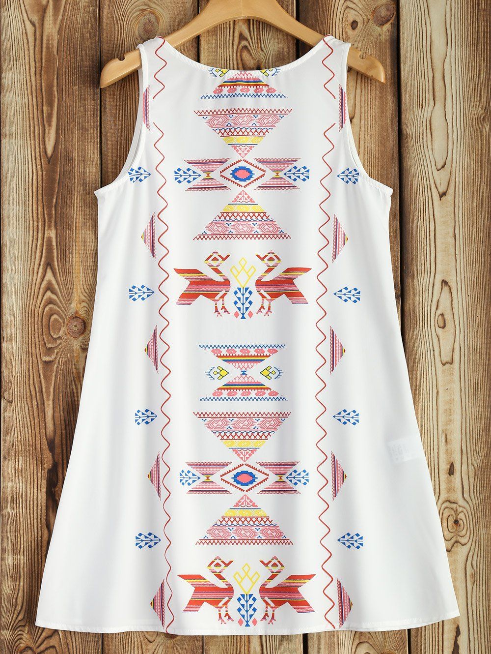 

A Line Printed Tank Dress, White