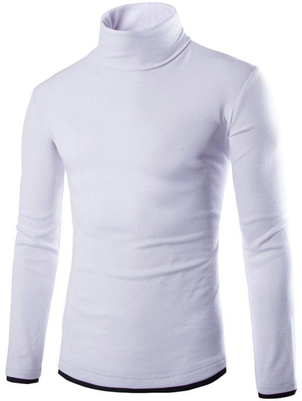 

Faux Twinset Design Long Sleeve High Neck Knitwear, White