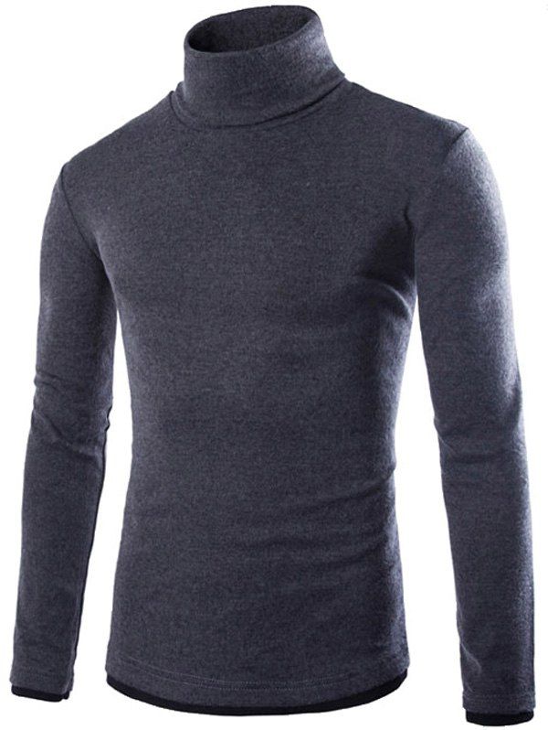 

Faux Twinset Design Long Sleeve High Neck Knitwear, Deep gray