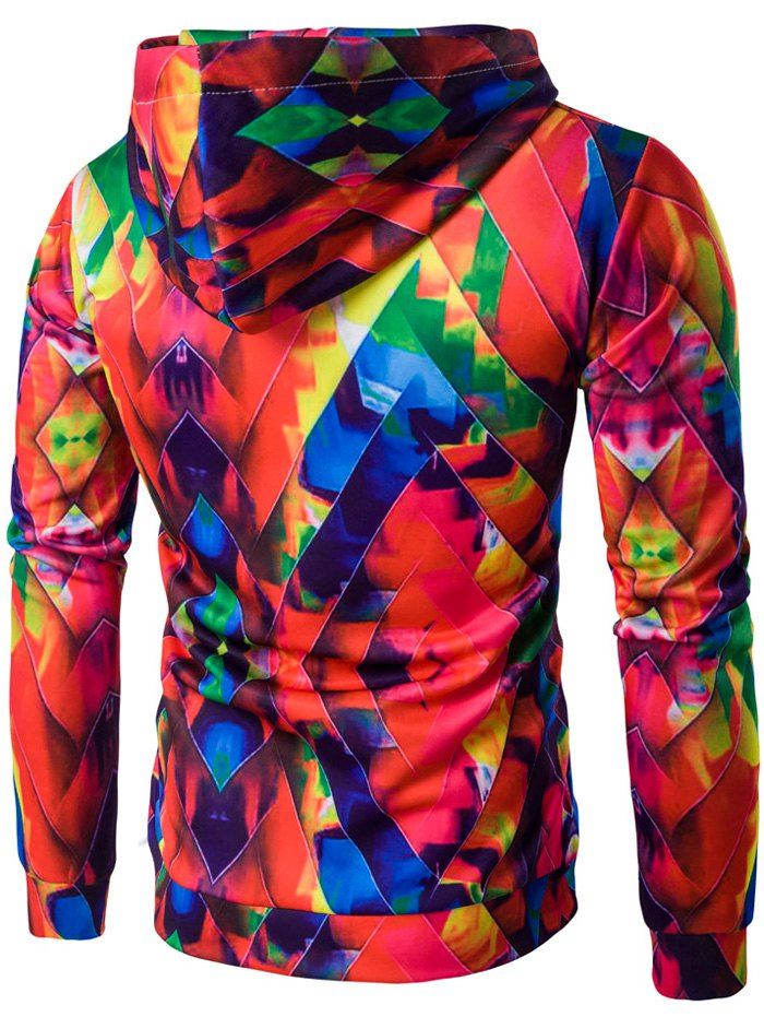 2018 Abstract Printed Colormix Pullover Hoodie COLORFUL XL In Hoodies ...