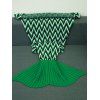 Warmth Geometric Jacquard Knitted Mermaid Tail Blanket - COLORMIX 