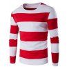 Maillot Col rond manches longues rayé - Rouge 5XL
