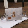 Coutures Forme Carré PU Sac bandoulière en cuir - Gris Clair 