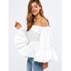 Off The Shoulder Flare manches perlé Top - Blanc S