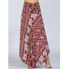 Taille haute Elephant Print Maxi Skirt - Rouge ONE SIZE