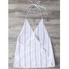 Drapé avant Halter Top - Blanc 2XL